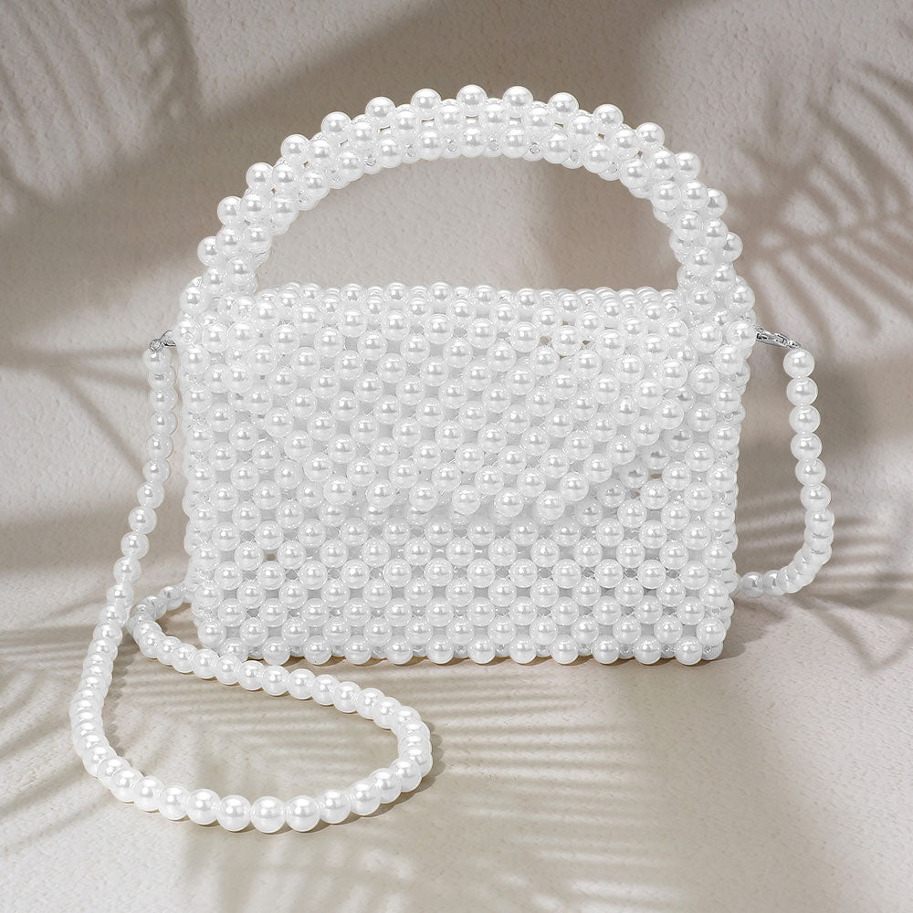 Жемчужная бисерная сумка с верхней ручкой и клапаном FASHNZFAB, белый
Жемчужная бисерная сумка с верхней ручкой и клапаном FASHNZFAB, белый