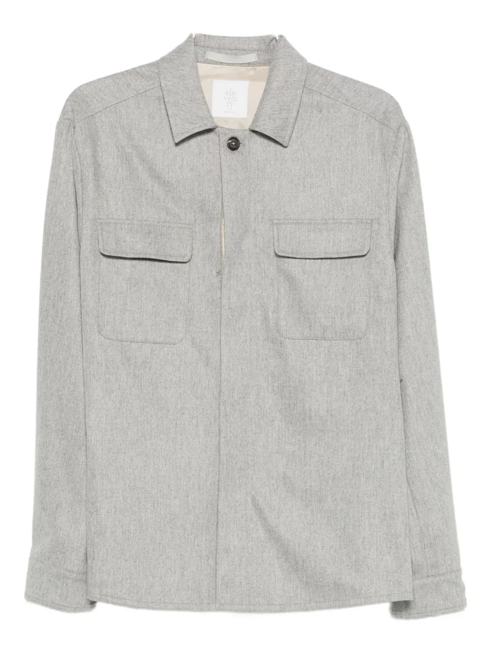 Рубашка-куртка с карманами с клапанами и пуговицами Eleventy, серый 
Рубашка-куртка с карманами с клапанами и пуговицами Eleventy, серый