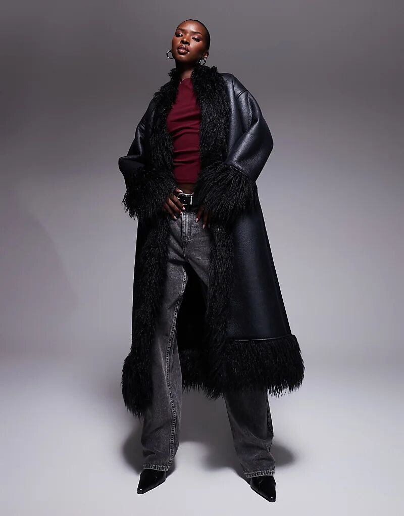 Длинное пальто Aria Cove с отделкой из искусственной кожи, черное
Длинное пальто Aria Cove с отделкой из искусственной кожи, черное