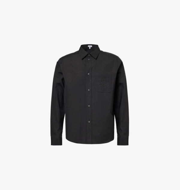 Рубашка из хлопка с длинными рукавами и фирменной вышивкой, накладными карманами Loewe, черный
Рубашка из хлопка с длинными рукавами и фирменной вышивкой, накладными карманами Loewe, черный