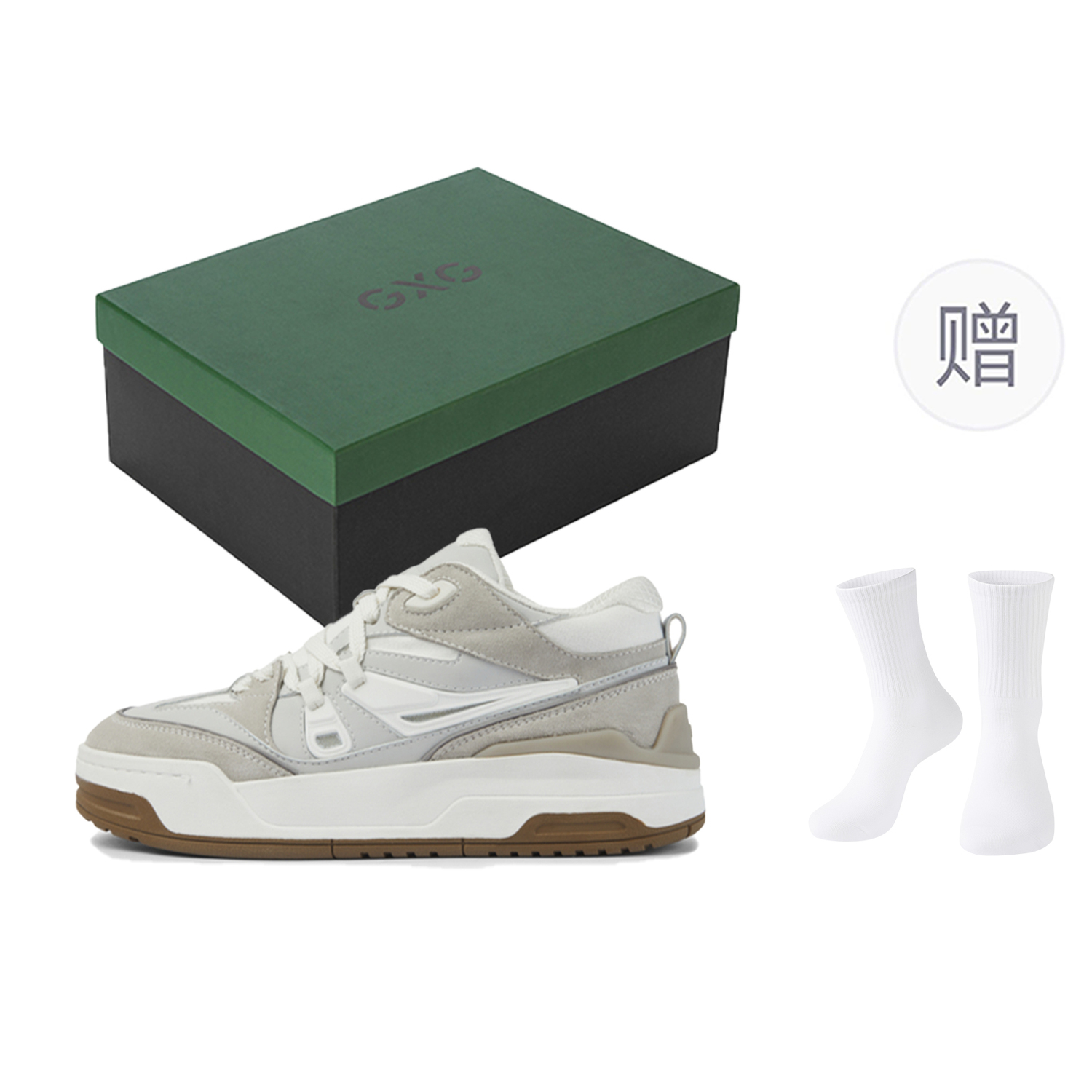 GXG Американские винтажные спортивные нескользящие и износостойкие поддерживающие низкие скейтерские кроссовки мужские - экрю/зеленый/светло-серый/черный (комплект с носками)
GXG Американские винтажные спортивные нескользящие и износостойкие поддерживающие низкие скейтерские кроссовки мужские - экрю/зеленый/светло-серый/черный (комплект с носками)