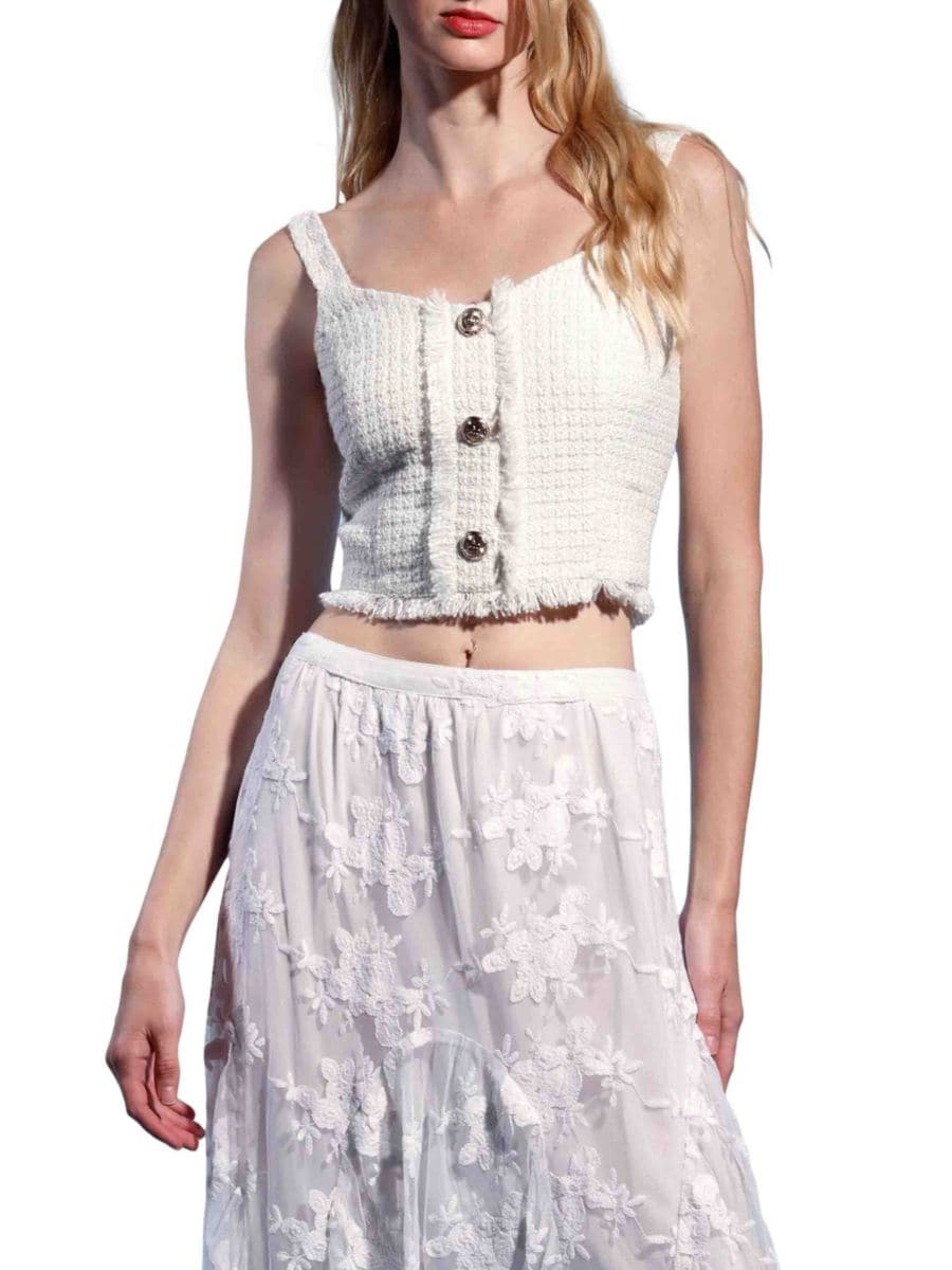 Укороченный топ без рукавов Aria Walter Baker, белый 
Укороченный топ без рукавов Aria Walter Baker, белый