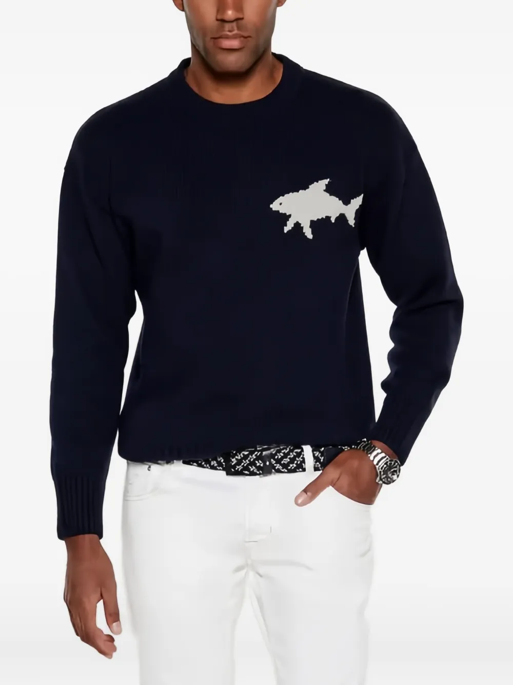 Свитер с акулой Paul & Shark, синий
Свитер с акулой Paul & Shark, синий