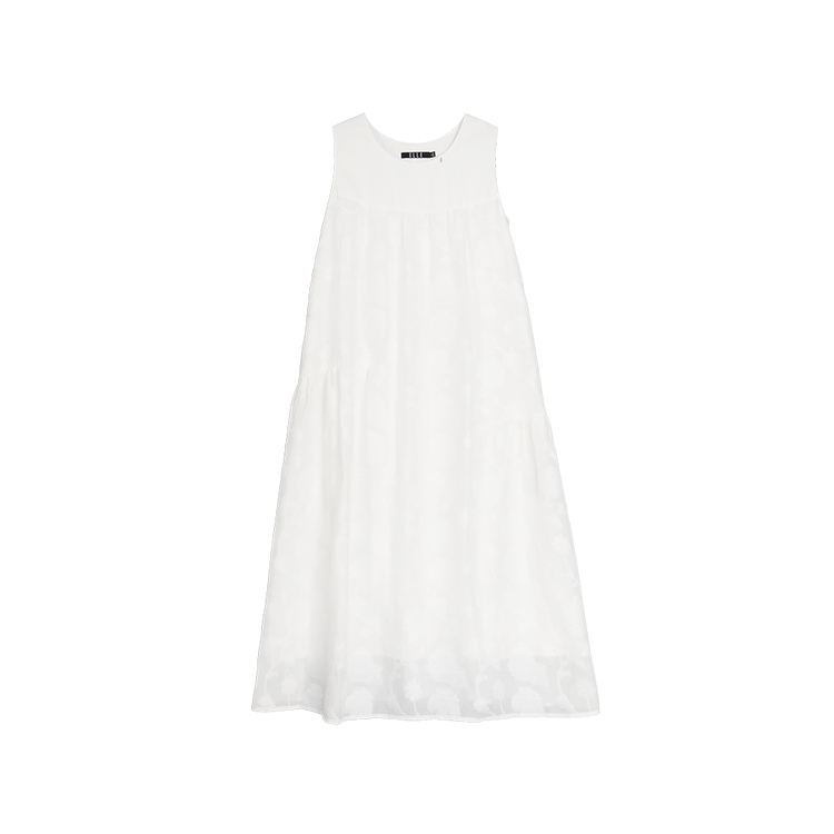 ELLE Слип-платье женское белое с круглым вырезом средней длины
ELLE Слип-платье женское белое с круглым вырезом средней длины