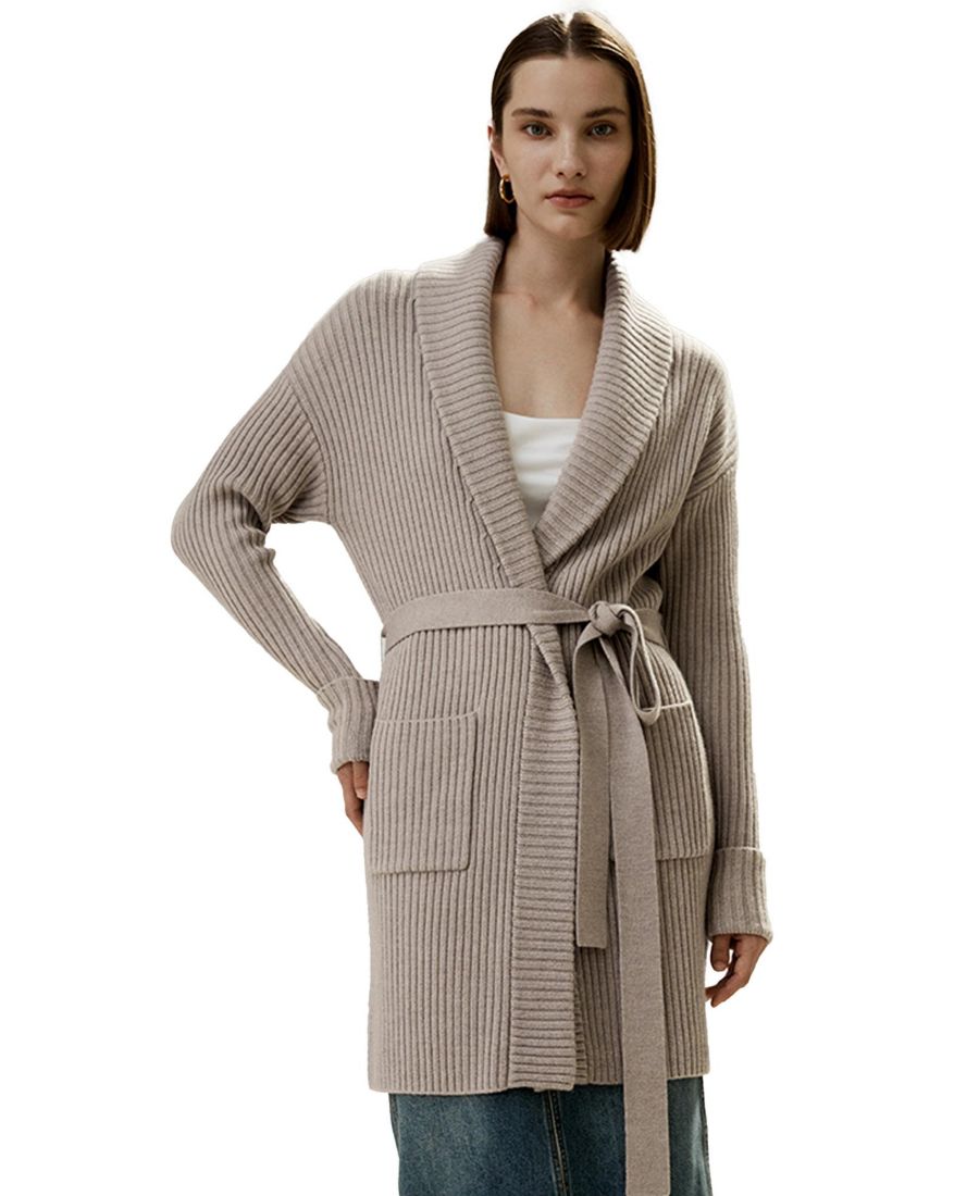 Женский кардиган с воротником-шалью из мериносовой шерсти LILYSILK, Camel
Женский кардиган с воротником-шалью из мериносовой шерсти LILYSILK, Camel