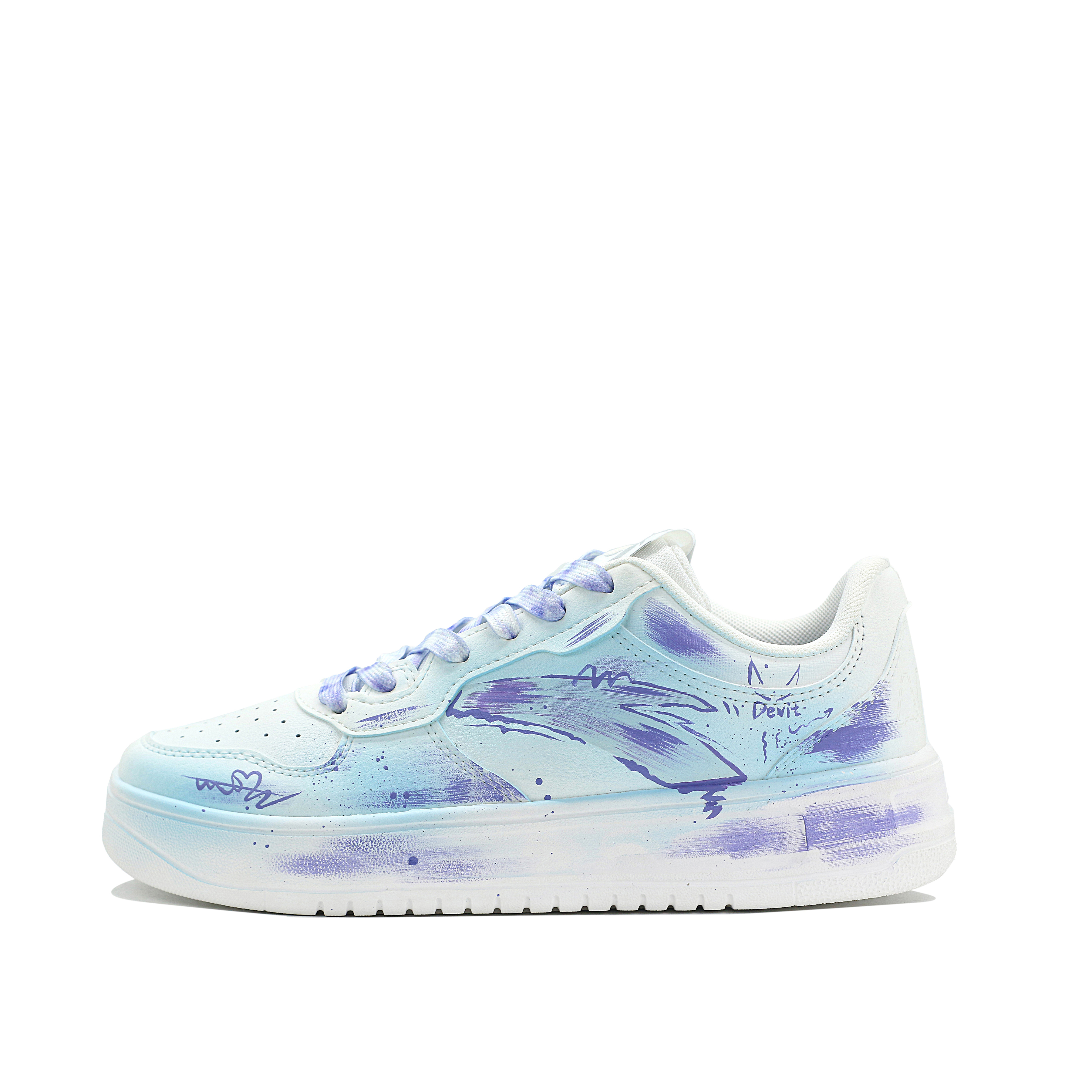 ANTA Низкие противоскользящие амортизирующие кроссовки для скейтбординга, мужские, синие, фиолетовые 
ANTA Низкие противоскользящие амортизирующие кроссовки для скейтбординга, мужские, синие, фиолетовые