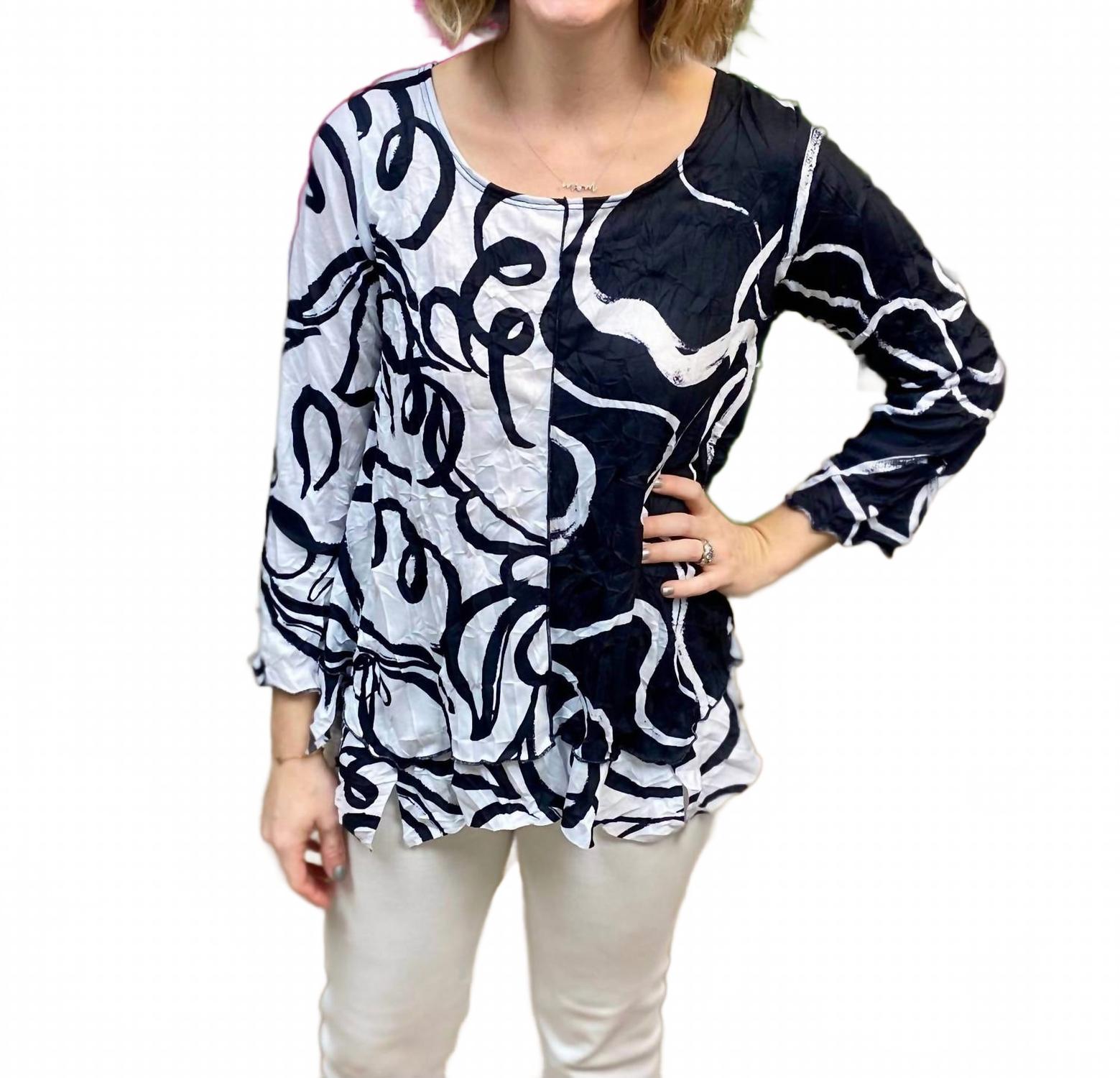 Черно-белый топ с длинными рукавами и округлым вырезом Vine Street
Черно-белый топ с длинными рукавами и округлым вырезом Vine Street