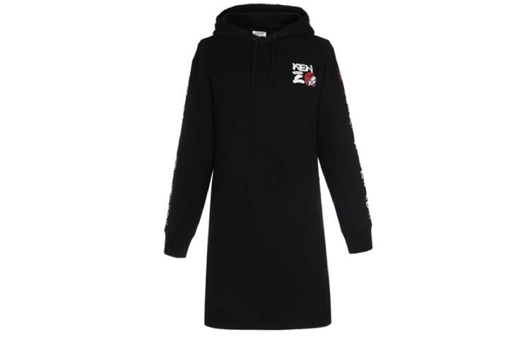 Платье женское Kenzo с капюшоном, черный 
Платье женское Kenzo с капюшоном, черный