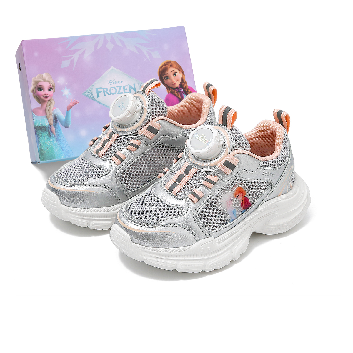 Зимняя коллекция нескользящие противоударные амортизирующие износостойкие дышащие низкие повседневные детские кроссовки Disney, серебряный/розовый 
Зимняя коллекция нескользящие противоударные амортизирующие износостойкие дышащие низкие повседневные детские кроссовки Disney, серебряный/розовый