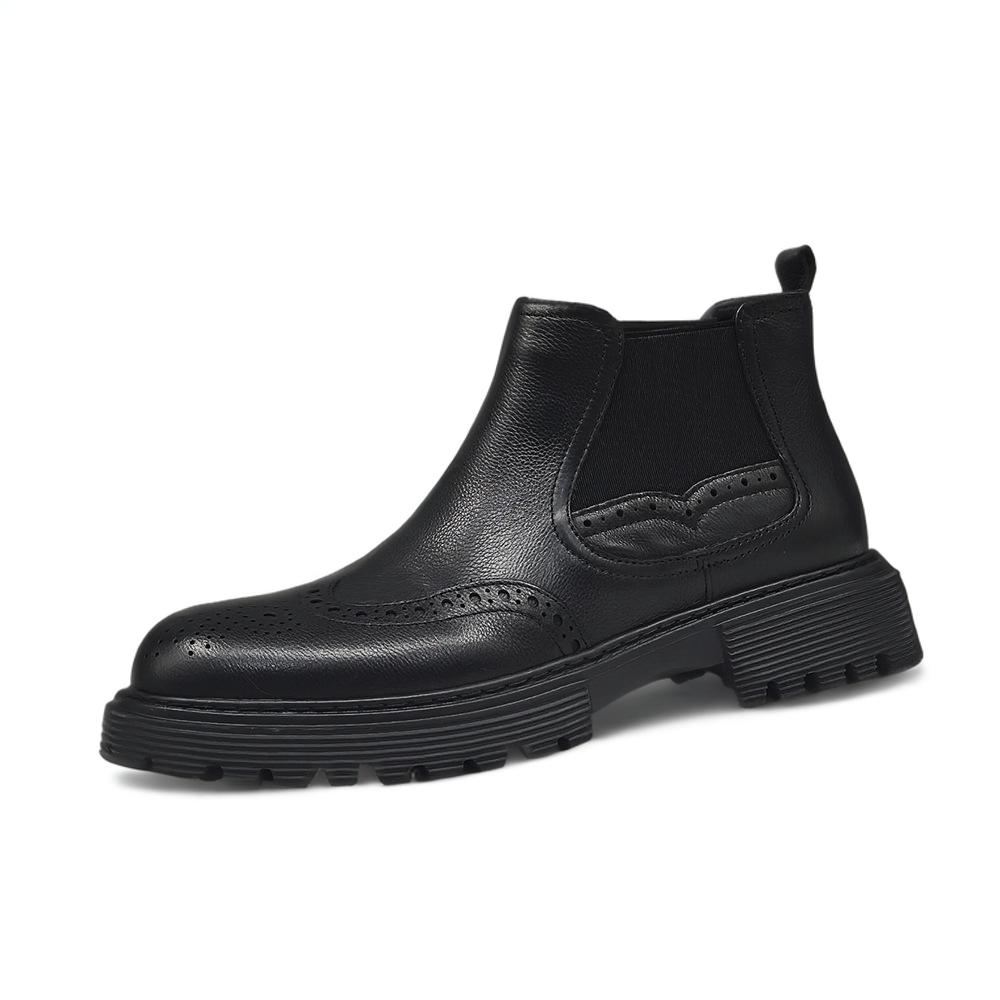 Devanro Короткие ботинки челси 3 см, мужские, черные 
Devanro Короткие ботинки челси 3 см, мужские, черные