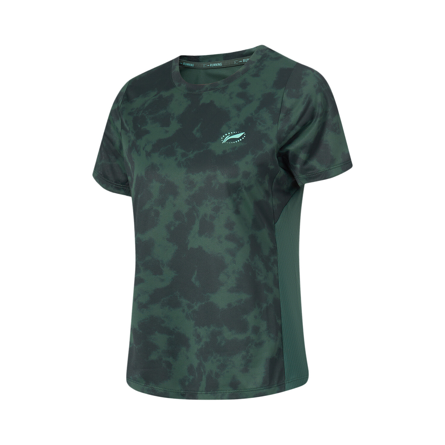 Футболка из коллекции Running, женская, темно-черная, зеленая, черная, с принтом по всей основе Lining 
Футболка из коллекции Running, женская, темно-черная, зеленая, черная, с принтом по всей основе Lining