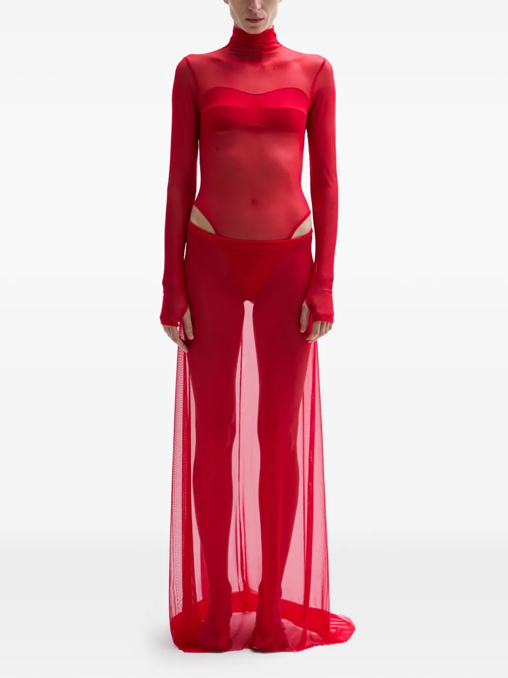 Платье цвета кардинал с длинными рукавами и высоким воротом Atu Body Couture, красный
Платье цвета кардинал с длинными рукавами и высоким воротом Atu Body Couture, красный