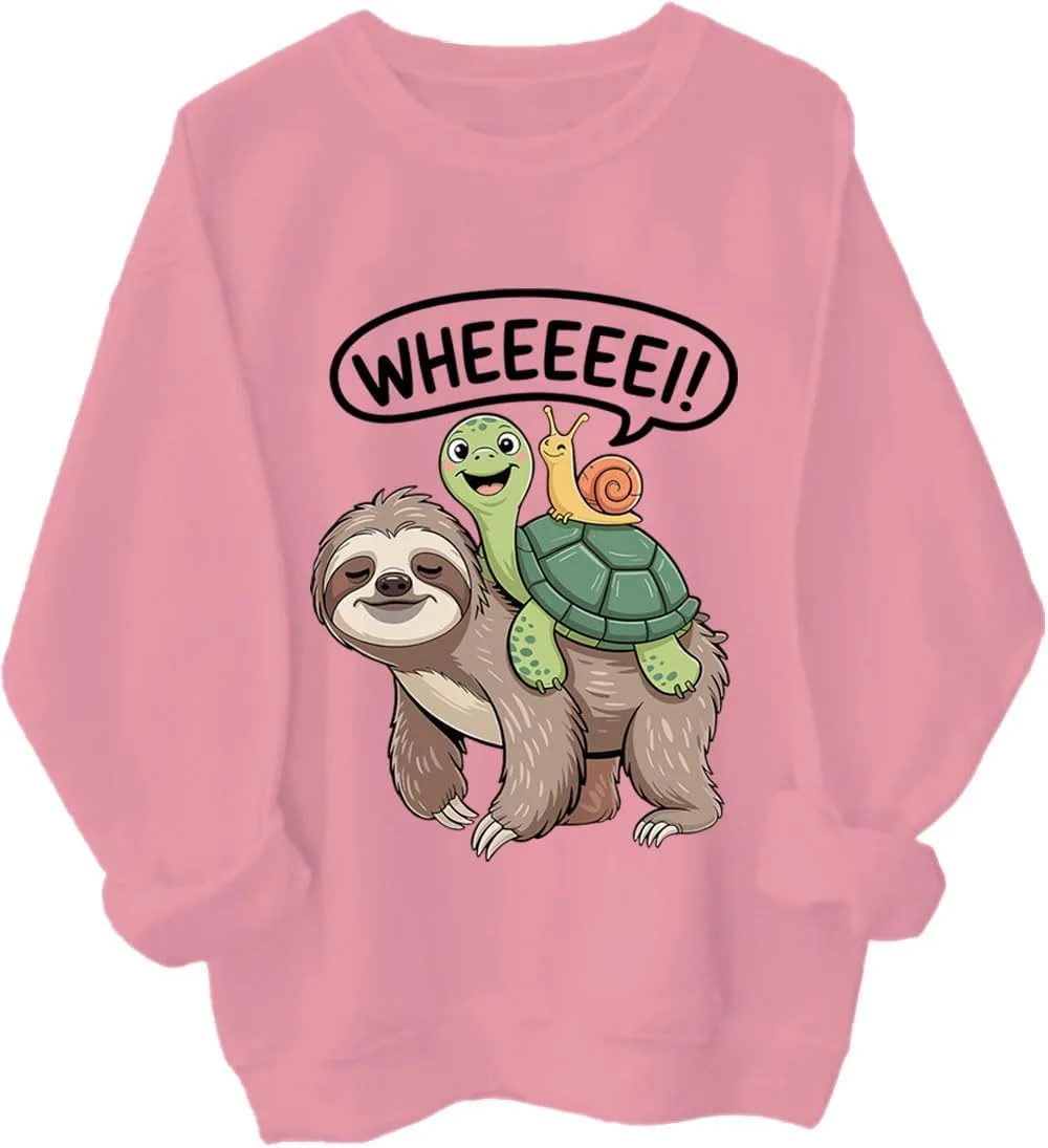 Свитшот Funny Wheeeee с изображением ленивца, черепахи и улитки Czbic
Свитшот Funny Wheeeee с изображением ленивца, черепахи и улитки Czbic