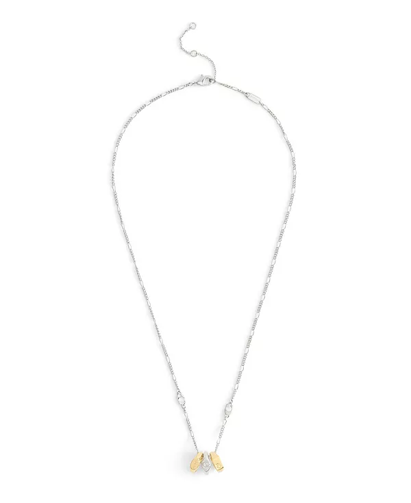 Двухцветное фирменное колье с подвеской-печаткой rondelle Coach, two-tone
Двухцветное фирменное колье с подвеской-печаткой rondelle Coach, two-tone