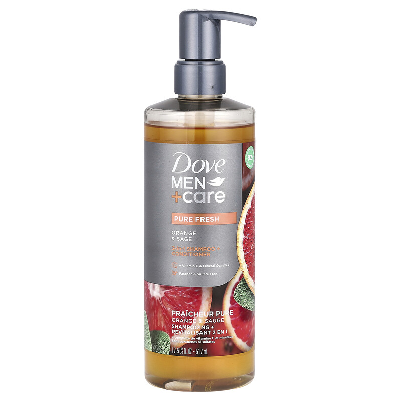 Dove, Men + Care, шампунь и кондиционер 2 в 1, апельсин и шалфей, 517 мл (17,5 жидк. унц.)
Dove, Men + Care, шампунь и кондиционер 2 в 1, апельсин и шалфей, 517 мл (17,5 жидк. унц.)