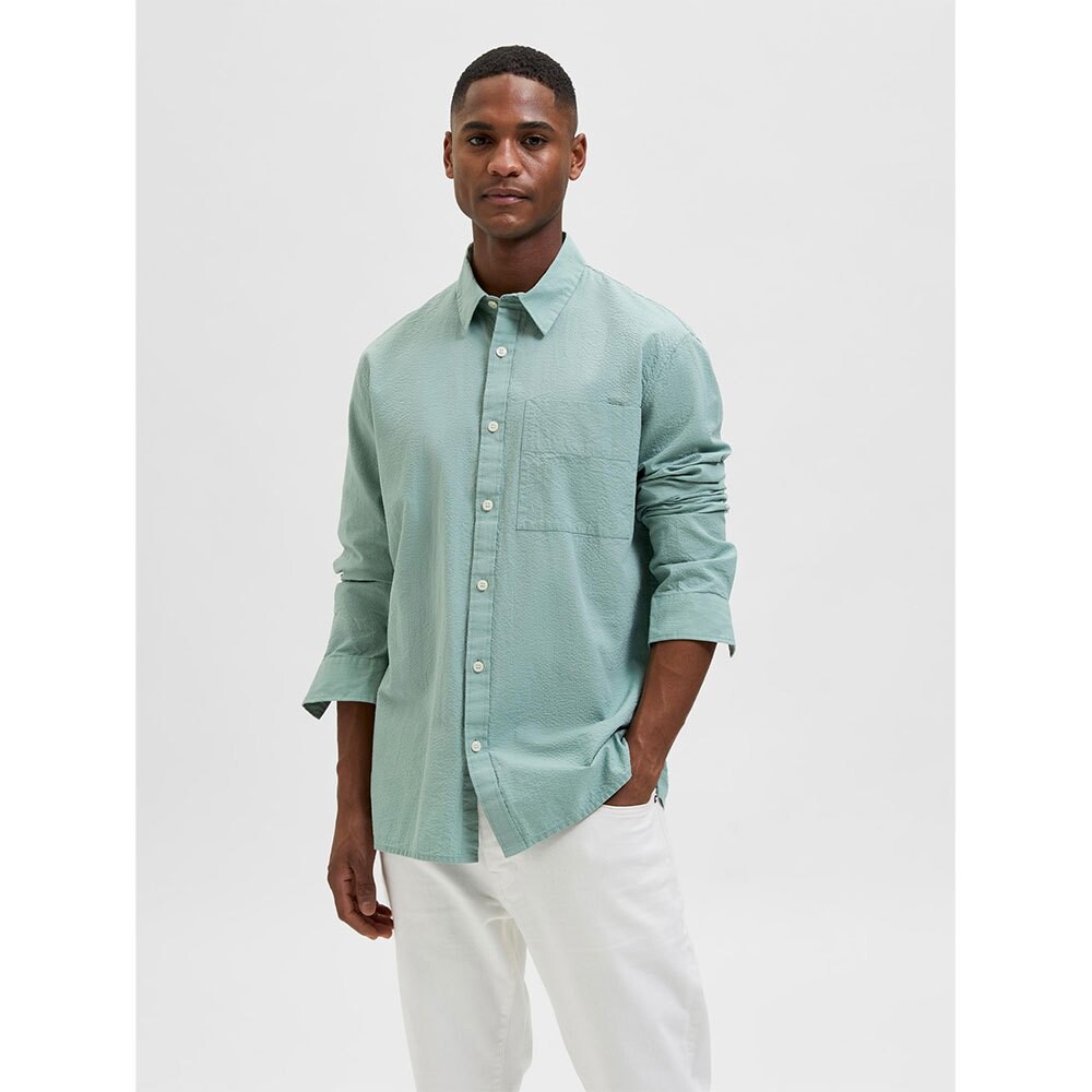 Рубашка с длинным рукавом Selected Regular Axel Seersucker, серый
Рубашка с длинным рукавом Selected Regular Axel Seersucker, серый