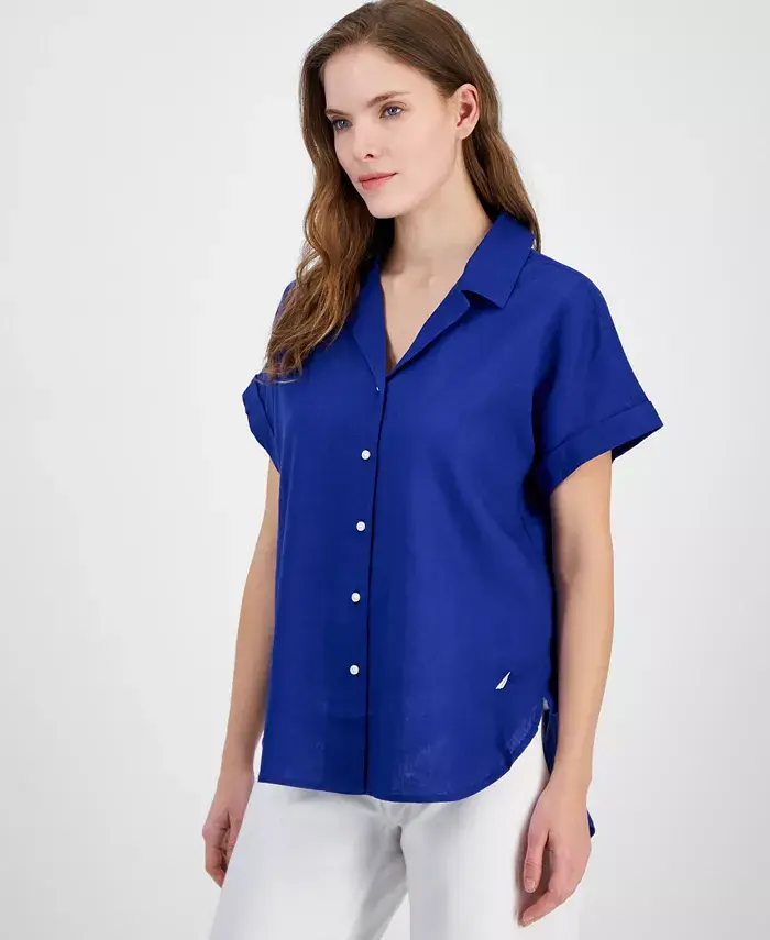 Женская рубашка с воротником и пуговицами спереди Nautica Jeans, синий
Женская рубашка с воротником и пуговицами спереди Nautica Jeans, синий