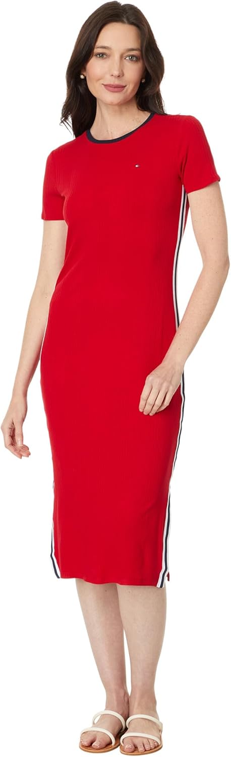 Женское мягкое повседневное спортивное платье Tommy Hilfiger с коротким рукавом, Scarlet
Женское мягкое повседневное спортивное платье Tommy Hilfiger с коротким рукавом, Scarlet