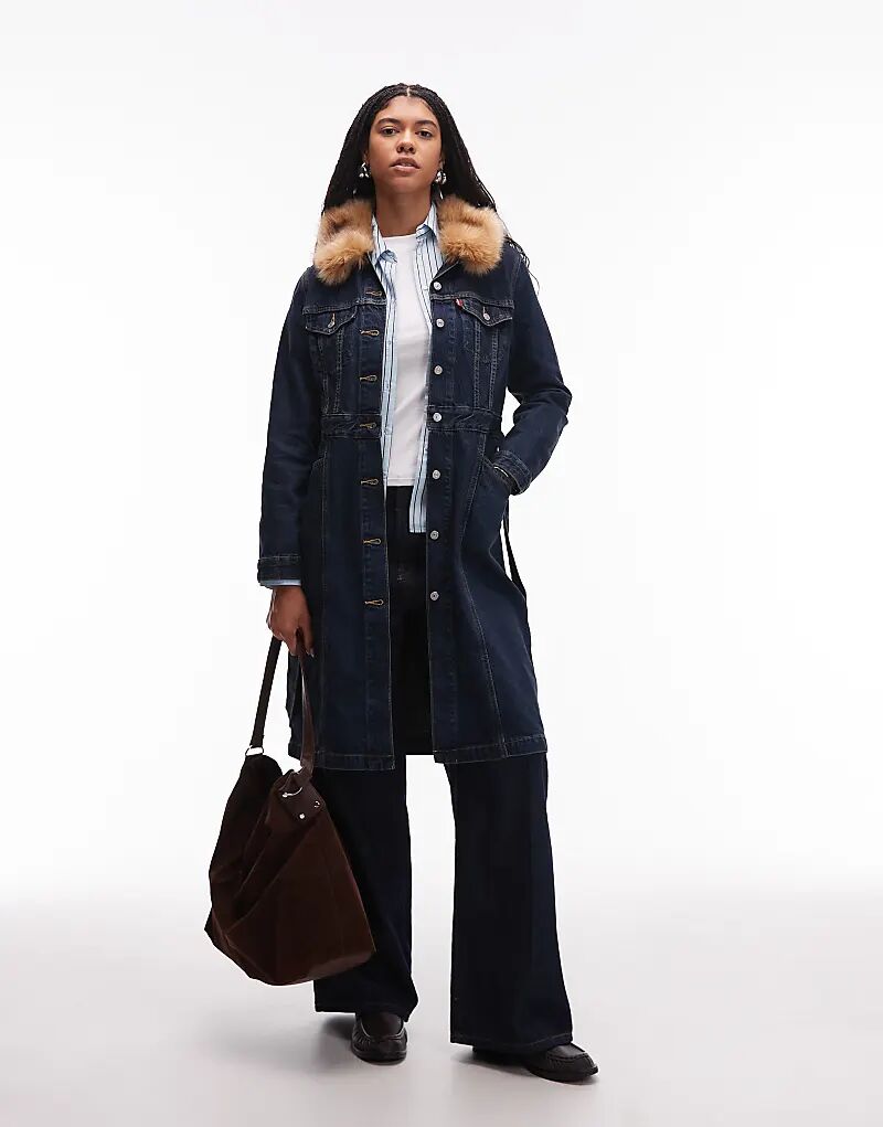 Длинная джинсовая куртка Levi's цвета индиго
Длинная джинсовая куртка Levi's цвета индиго