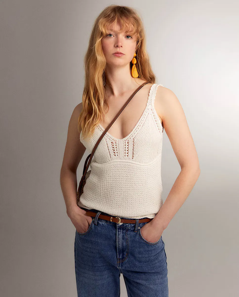 Топ с бретелями и воланами Sfera, белый
Топ с бретелями и воланами Sfera, белый