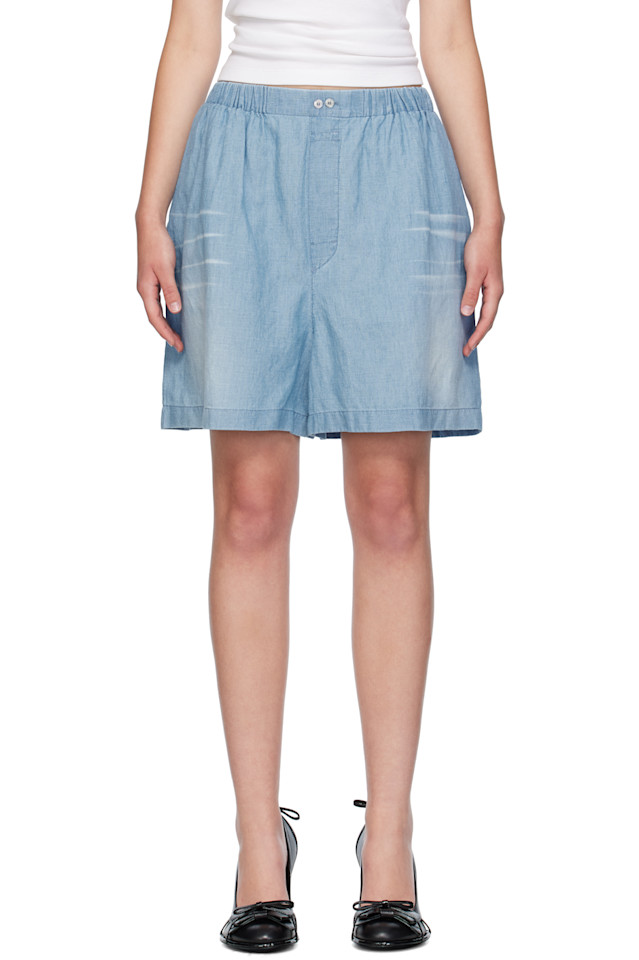 Шорты с логотипом Acne Studios, синий 
Шорты с логотипом Acne Studios, синий