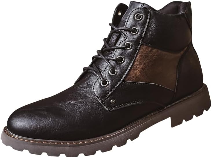 Мужские ботинки больших размеров до щиколотки - ретро британский стиль, кожаная рабочая обувь с высоким верхом для повседневной и профессиональной носки Hoalox, черный
Мужские ботинки больших размеров до щиколотки - ретро британский стиль, кожаная рабочая обувь с высоким верхом для повседневной и профессиональной носки Hoalox, черный