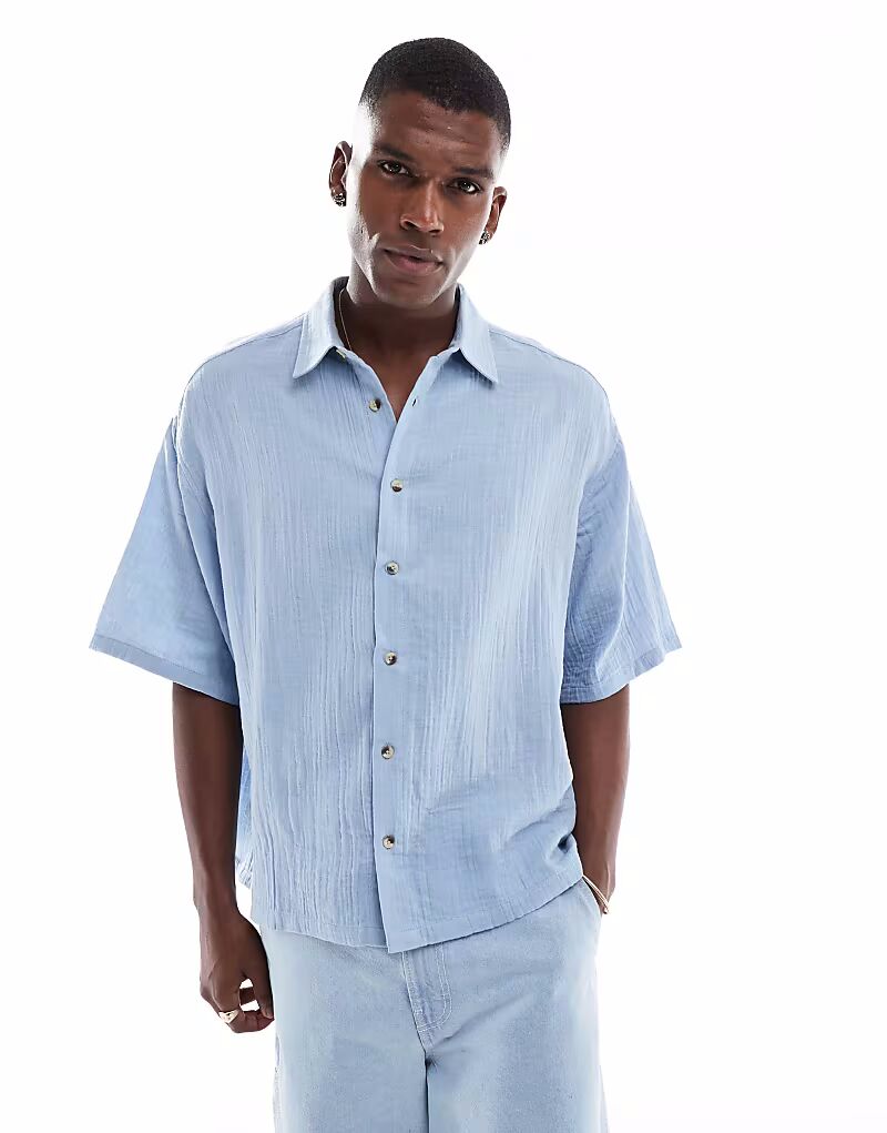 Рубашка ASOS DESIGN из фактурной ткани, синего цвета
Рубашка ASOS DESIGN из фактурной ткани, синего цвета