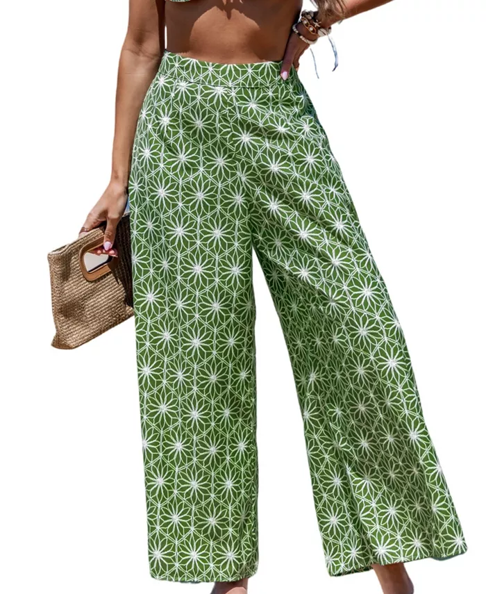 Женские пляжные брюки с принтом тропических листьев Cupshe, зеленый
Женские пляжные брюки с принтом тропических листьев Cupshe, зеленый