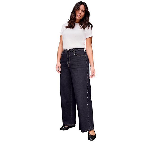 Женские джинсы plus size с заклепками и широкими штанинами Avenue, Dark Wash
Женские джинсы plus size с заклепками и широкими штанинами Avenue, Dark Wash