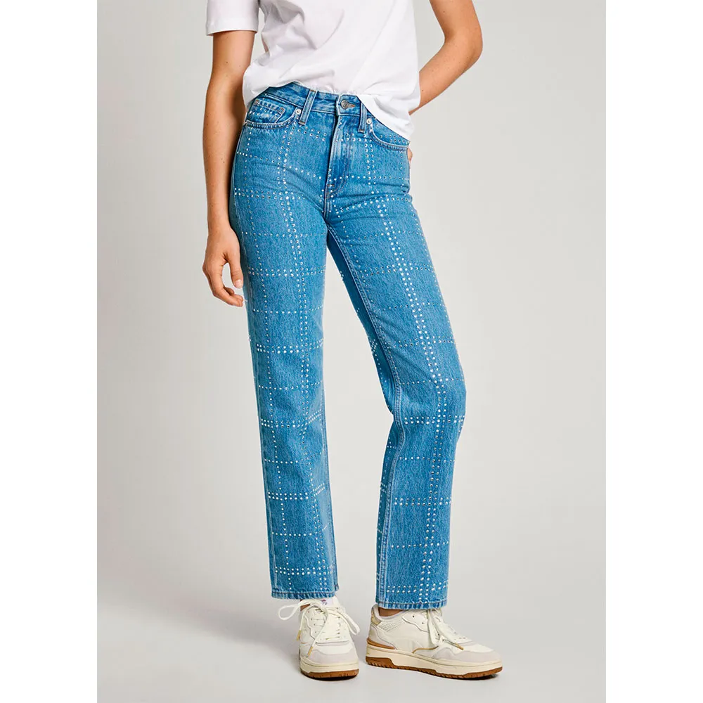 Джинсы Pepe Glitter Straight Fit high waist, синий
Джинсы Pepe Glitter Straight Fit high waist, синий