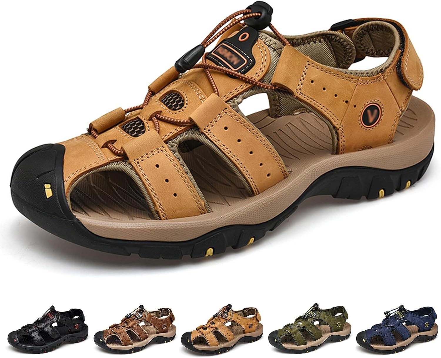 Мужские кожаные спортивные сандалии, прогулочные нескользящие дышащие обувь, походные сандалии для активного отдыха, водные спортивные и повседневные Natlead, желтый
Мужские кожаные спортивные сандалии, прогулочные нескользящие дышащие обувь, походные сандалии для активного отдыха, водные спортивные и повседневные Natlead, желтый
