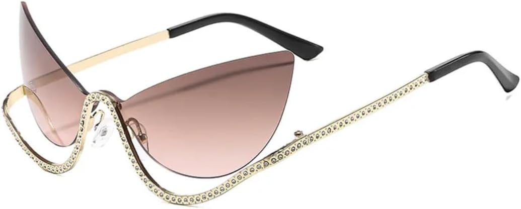 Модные солнцезащитные очки без оправы для женщин, увеличенного размера, с прозрачными линзами Ocean, градиентными линзами «кошачий глаз», защита от УФ-излучения UV400 TVTBBVV, Gold-graypink
Модные солнцезащитные очки без оправы для женщин, увеличенного размера, с прозрачными линзами Ocean, градиентными линзами «кошачий глаз», защита от УФ-излучения UV400 TVTBBVV, Gold-graypink