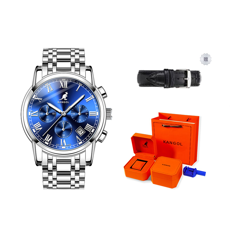 KANGOL Часы Quartz Movement Metal Strap Watch Men's Watch Black Dial, Silver Case Blue Dial "Wear A Different Watch Every Day"
KANGOL Часы Quartz Movement Metal Strap Watch Men's Watch Black Dial, Silver Case Blue Dial "Wear A Different Watch Every Day"