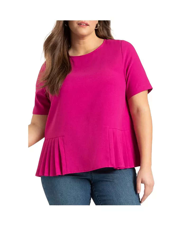 Женский топ с плиссированной кромкой ELOQUII, розовый
Женский топ с плиссированной кромкой ELOQUII, розовый