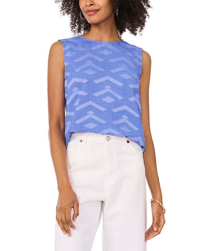 Текстурный топ без рукавов VINCE CAMUTO, синий 
Текстурный топ без рукавов VINCE CAMUTO, синий