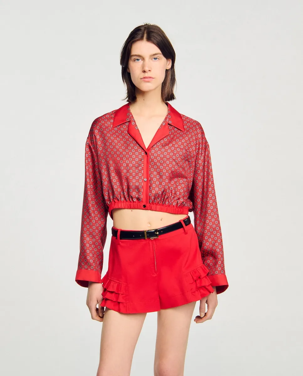 Женская блузка с платочным принтом Sandro, красный
Женская блузка с платочным принтом Sandro, красный