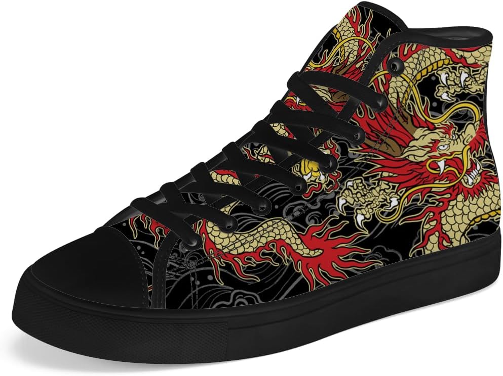 Высокие кеды из холста с драконом для мужчин и женщин, китайские кеды с драконом на высокой подошве, шнуровка, повседневная обувь, подарок для мужчин и женщин Chebing, черный
Высокие кеды из холста с драконом для мужчин и женщин, китайские кеды с драконом на высокой подошве, шнуровка, повседневная обувь, подарок для мужчин и женщин Chebing, черный