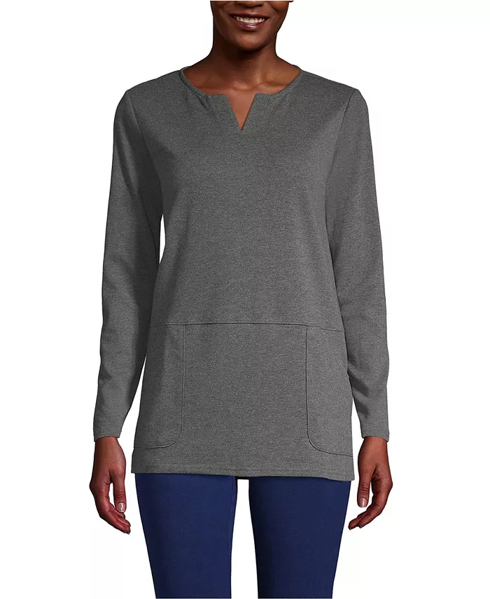 Женская туника из хлопка и полиэстера с длинными рукавами и карманами Lands' End, серый
Женская туника из хлопка и полиэстера с длинными рукавами и карманами Lands' End, серый