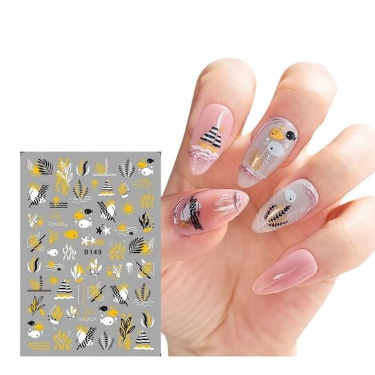 Наклейки для дизайна ногтей с узорами «Водные праздники» B-149, Frezarkowo 
Наклейки для дизайна ногтей с узорами «Водные праздники» B-149, Frezarkowo