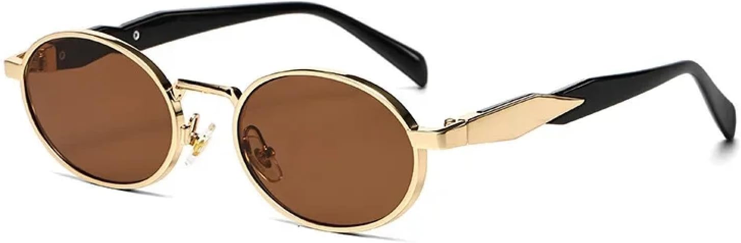 Солнцезащитные очки с защитой от УФ-излучения UV400 | Маленькая металлическая овальная оправа | Для женщин и мужчин, для занятий спортом на открытом воздухе и вождения DSVIGF, Gold Tea
Солнцезащитные очки с защитой от УФ-излучения UV400 | Маленькая металлическая овальная оправа | Для женщин и мужчин, для занятий спортом на открытом воздухе и вождения DSVIGF, Gold Tea