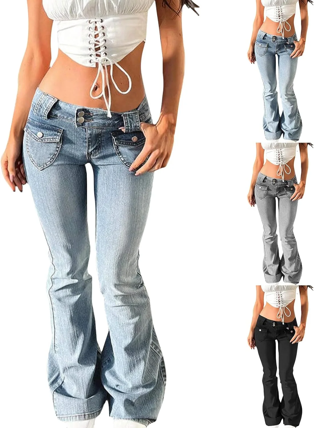 Джинсы Flare для женщин с низкой посадкой и широкими штанинами Elneeya
Джинсы Flare для женщин с низкой посадкой и широкими штанинами Elneeya