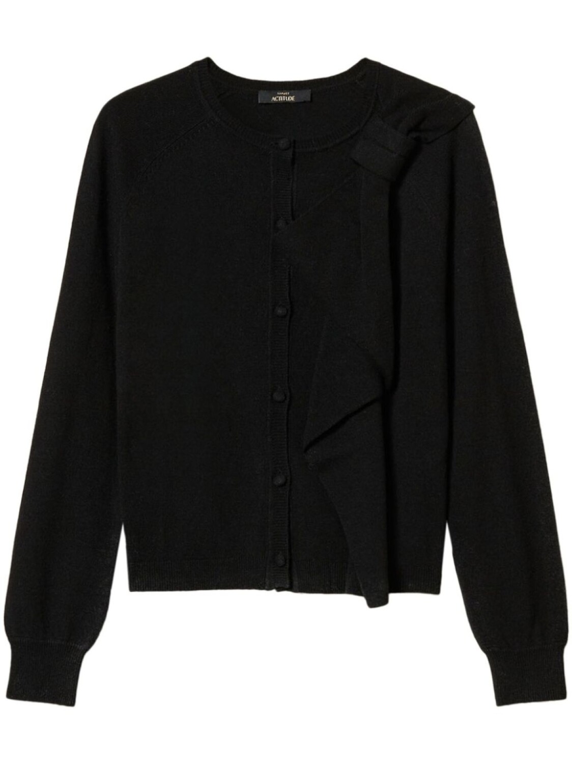 Вязаный кардиган с бантом TWINSET, черный 
Вязаный кардиган с бантом TWINSET, черный