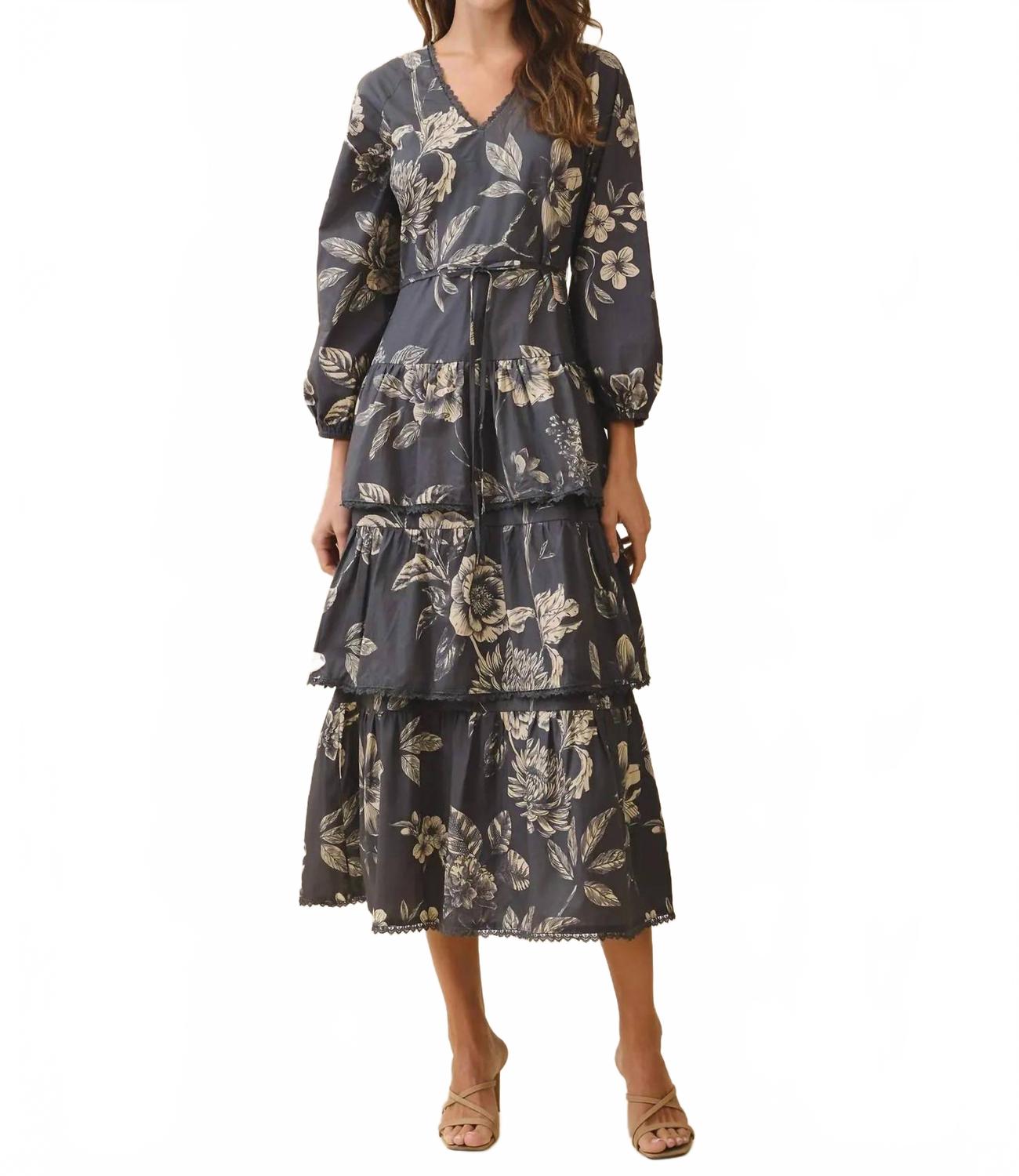 TCEC Платье миди с кружевной отделкой и цветочным принтом, серого цвета
TCEC Платье миди с кружевной отделкой и цветочным принтом, серого цвета