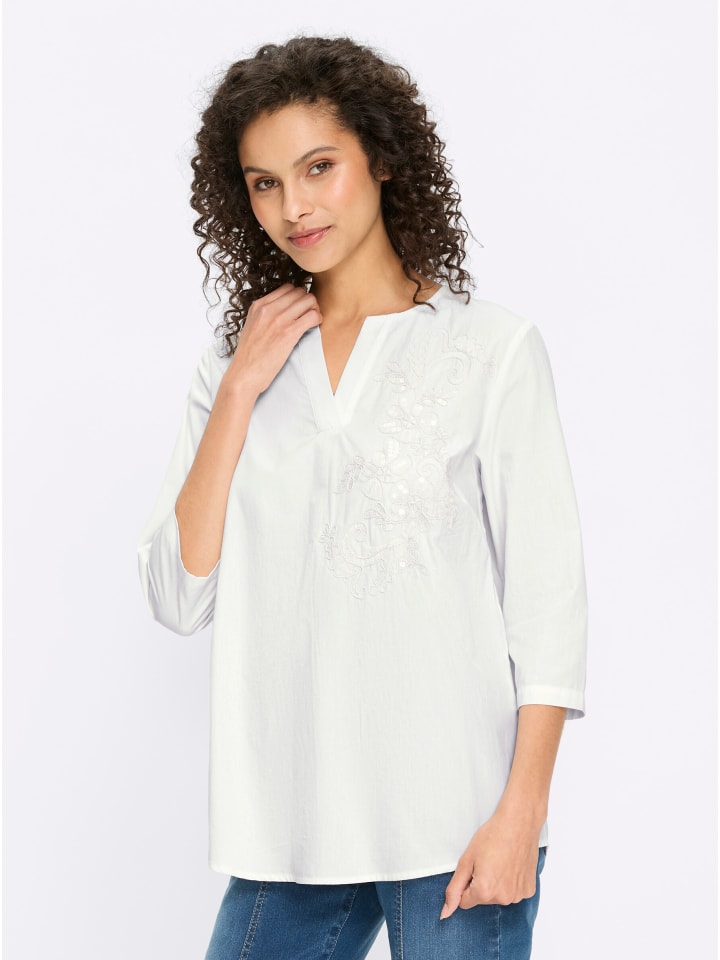 Хлопковая блузка цвета экрю Heine
Хлопковая блузка цвета экрю Heine