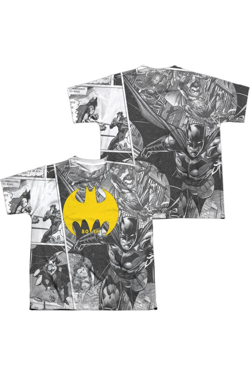 Футболка с принтом "Коллаж Бэтмена" (спереди и сзади), детская, короткий рукав, полиэстер Gildan, белый
Футболка с принтом "Коллаж Бэтмена" (спереди и сзади), детская, короткий рукав, полиэстер Gildan, белый