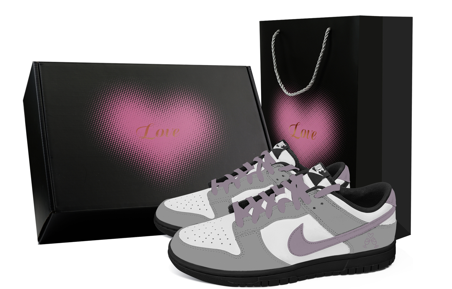Nike Dunk Gray Purple Affection, Heart Box устойчивые к истиранию низкие кроссовки для скейтбординга Unisex серый белый
Nike Dunk Gray Purple Affection, Heart Box устойчивые к истиранию низкие кроссовки для скейтбординга Unisex серый белый