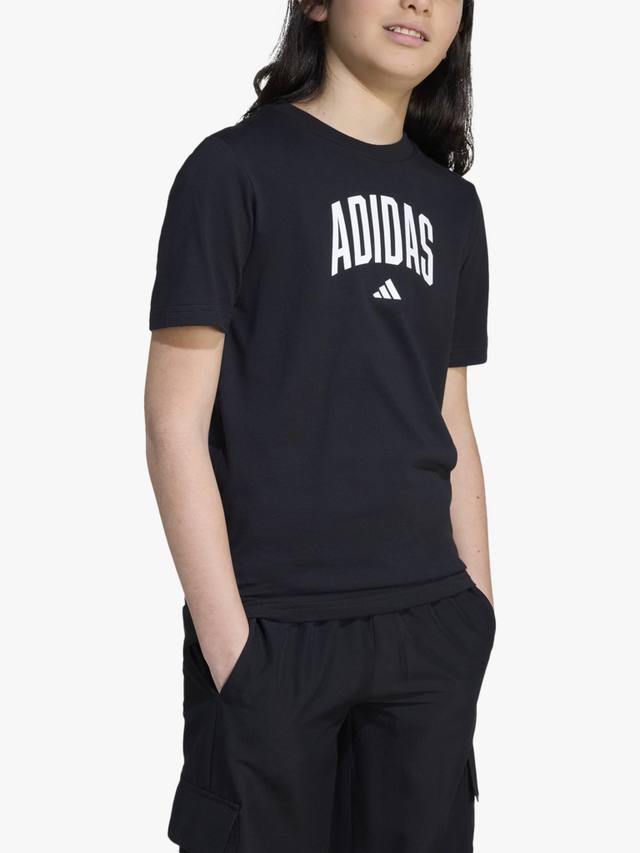 Детская хлопковая футболка с университетским принтом adidas, Black
Детская хлопковая футболка с университетским принтом adidas, Black