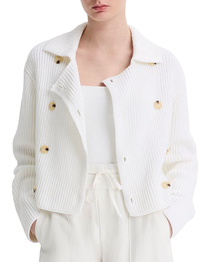 Двубортный свитер Vince, белый
Двубортный свитер Vince, белый