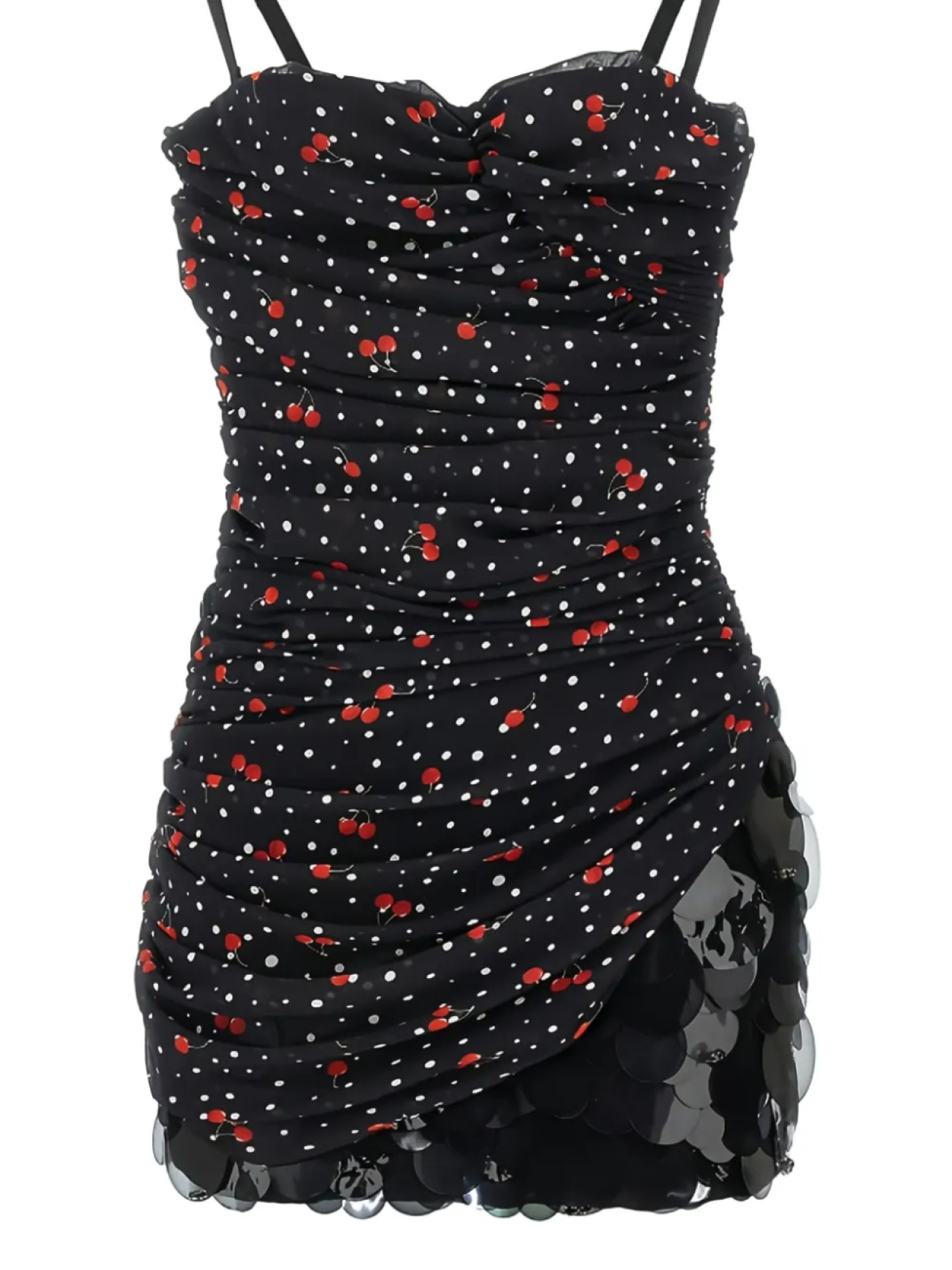 Платье вишневого цвета в горошек с рюшами DES PHEMMES, черный
Платье вишневого цвета в горошек с рюшами DES PHEMMES, черный