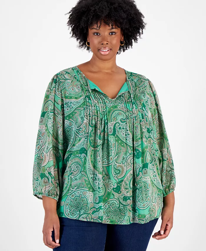 Туника с защипами спереди в стиле пейсли больших размеров Tommy Hilfiger, зеленый
Туника с защипами спереди в стиле пейсли больших размеров Tommy Hilfiger, зеленый